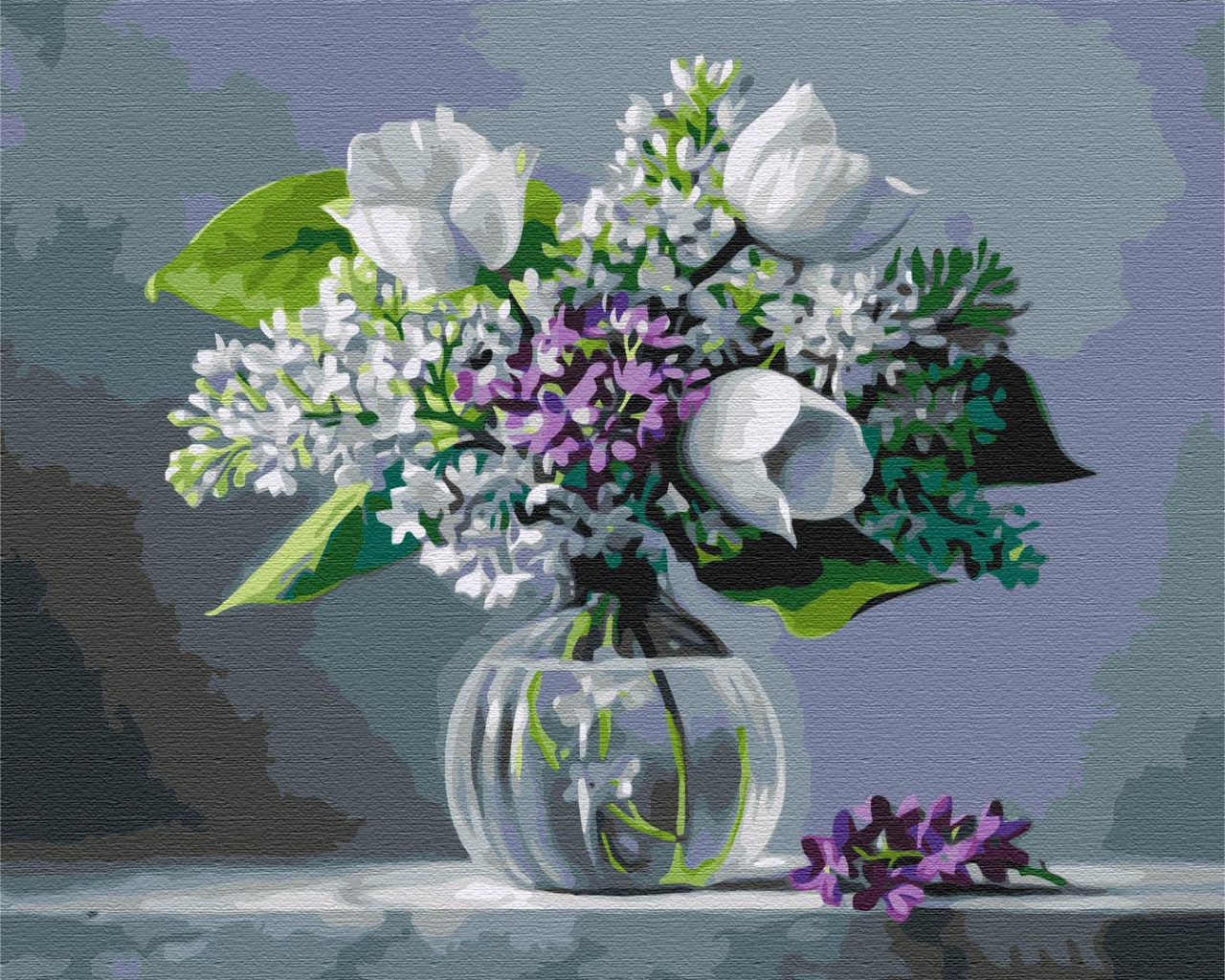 Картина за номерами Весняні радощі Картини в цифрах Квіти Бузок 40х50 Розмальовки Brushme BS51907
