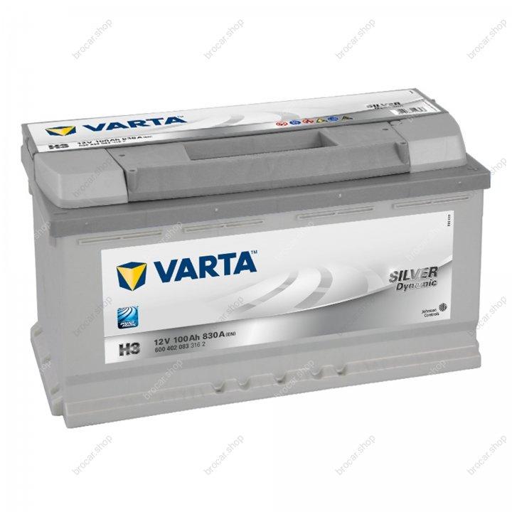 Аккумулятор 100Ah-12v VARTA SD (H3) (ВАРТА) 830A (R+правый) 353x175x190 ...
