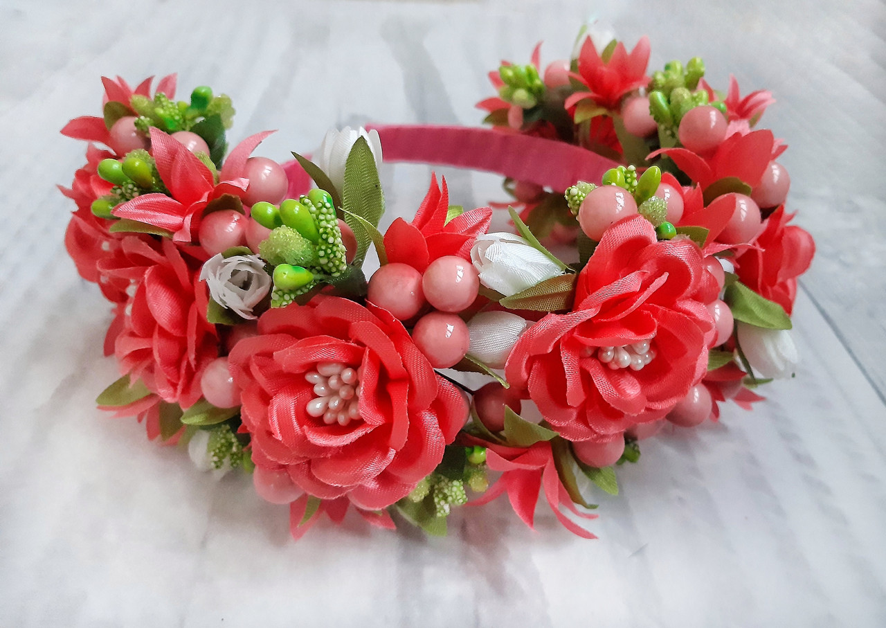 Обруч для волосся Феєрія кораловий, фото 1