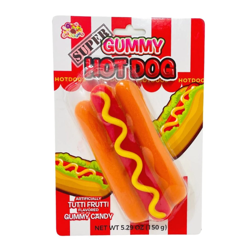 Жевачка Albert's Super Gummy Hot Dog Tutti Frutti 150 g, фото 1
