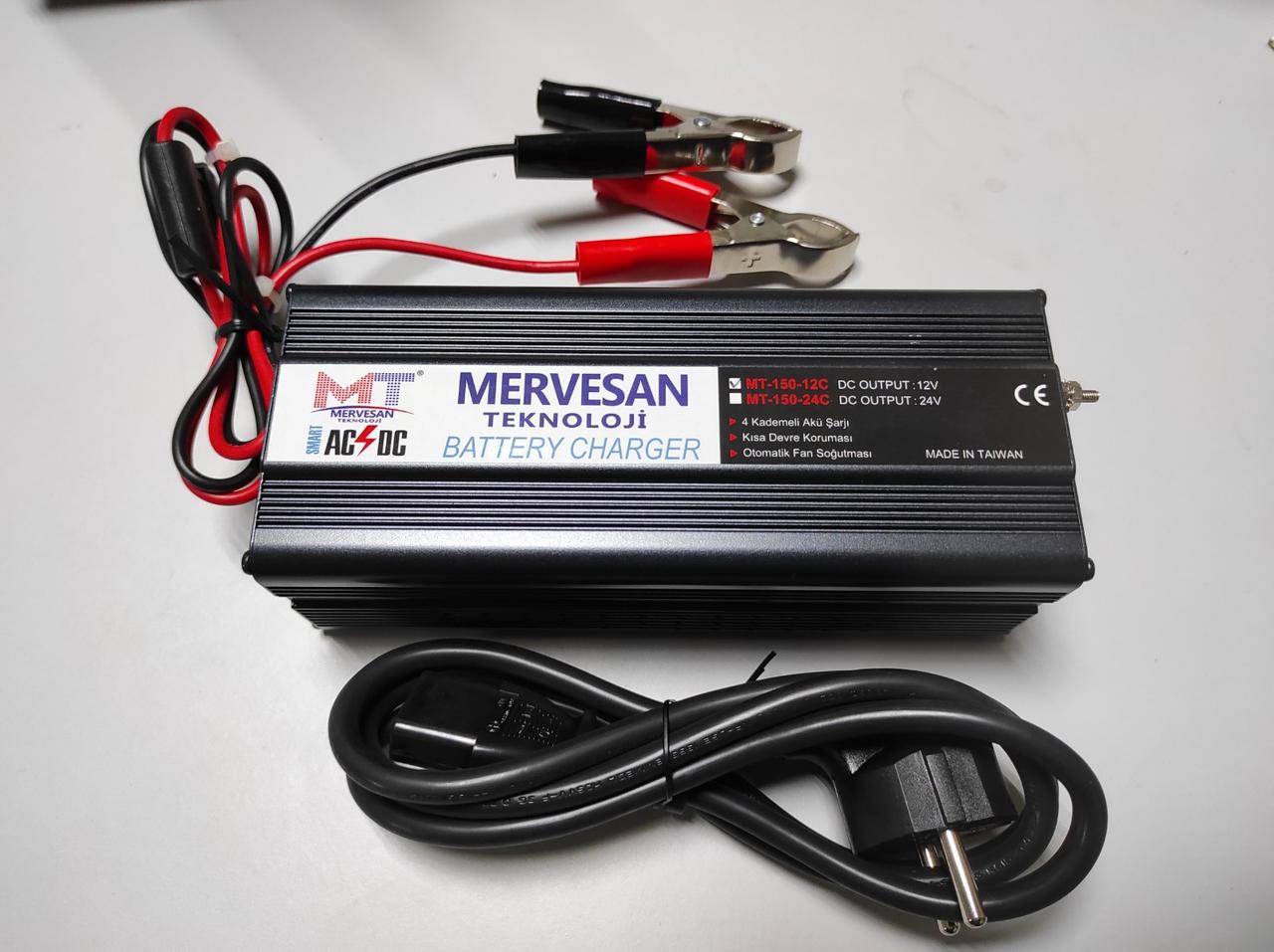 Зарядний пристрій Mervesan MT-150C-12C для акумулятора 12V-10A, затискачі, Q16
