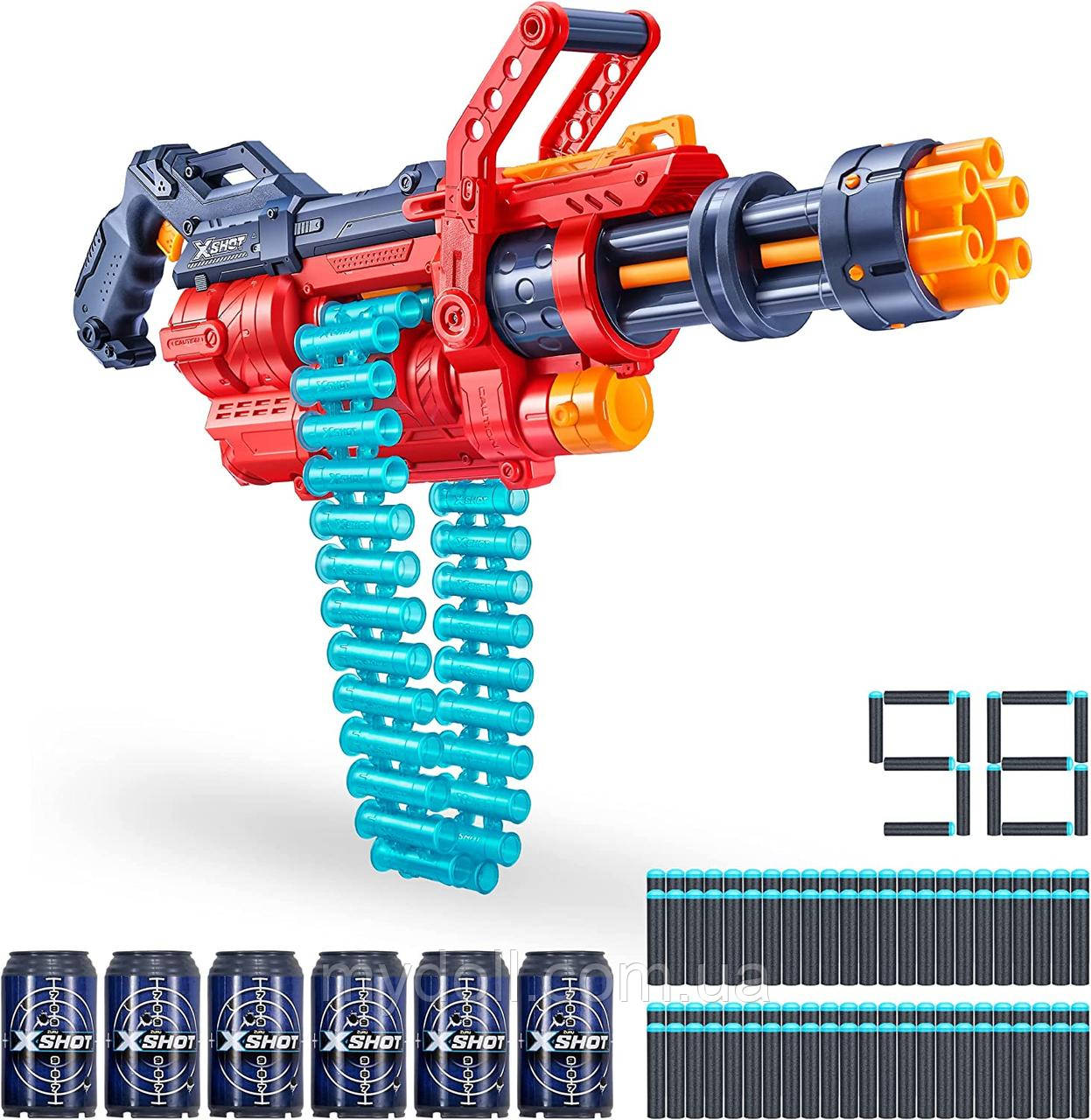 Швидкострільний бластер Zuru X-Shot Excel Omega Red Foam Dart Blaster Minigun мініган кулемет 36484 Оригінал
