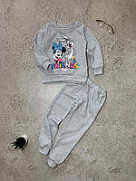 Пижама на девочку, рост от 86 до 116 см (свитшот + штаны) цвет: серый