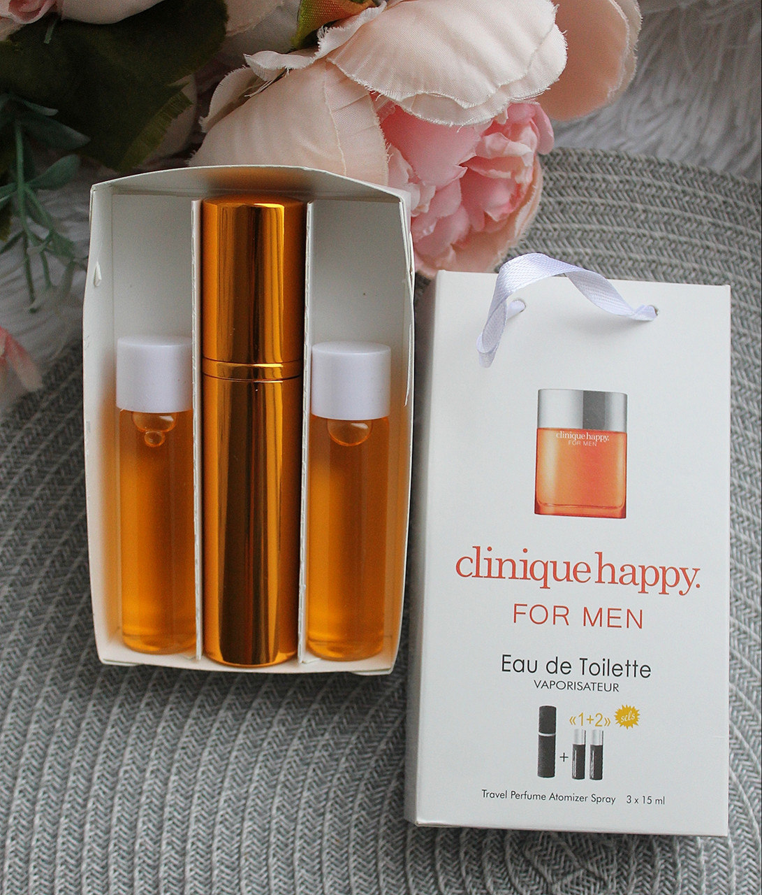 Міні-парфуми з феромонами чоловічі Clinique Happy for Men 3х15 мл