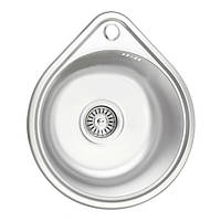 Кухонна мийка кругла Lidz Micro Decor 4539 0,8 мм