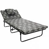 Розкладачка ліжко розкладне туристичне одномісне з матрацом для дому для відпочинку для пікніка для гостей, фото 8