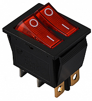 Переключатель клавишный KCD2-2101N R/B с подсветкой красный АСКО-УКРЕМ A0140040109