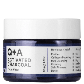 Маска для обличчя "детокс" з активованим вугіллям Q+A Activated Charcoal Face Mask 50 мл