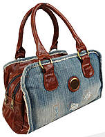 Небольшая молодежная джинсовая сумка Fashion jeans bag синяя