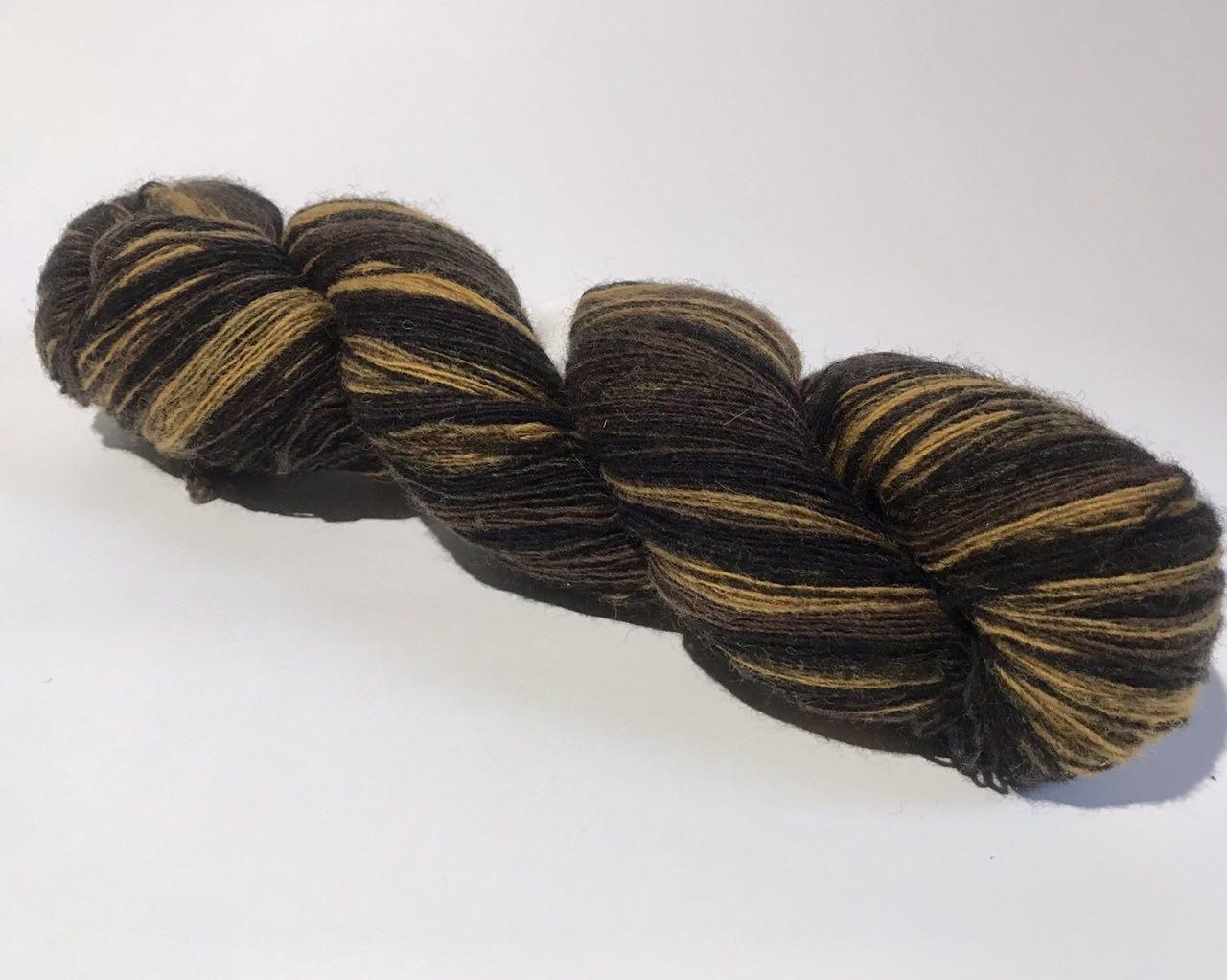 Пряжа Aade Long Kauni, Artistic yarn 8/1 Brown Black (Коричнево-чорний), 100 г