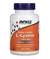 L-Lysine Double Strength 1000 мг - 100 таблеток - NOW Foods (L-лізин подвійна концентрація Нау Фудс)