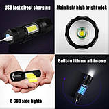 Ліхтарик ручний USB COP BL-511 компактний потужний акумуляторний LED, фото 4