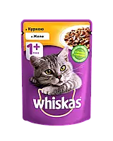 Whiskas Вискас влажный корм для кошек курица в желе консерва пауч 100 гр