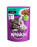 Whiskas Вискас влажный корм для кошек кролик в соусе консерва пауч 100 гр