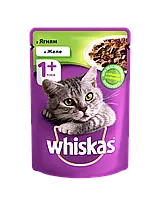 Whiskas Вискас влажный корм для кошек ягненок в желе консерва пауч 100 гр