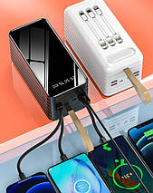 Портативний зовнішній акумулятор на 40000 mAh Powerbank для телефона, роутера, планшета (Чорно-білий), фото 6