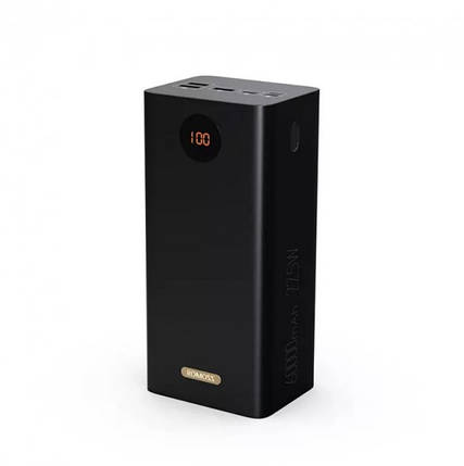 Зовнішній акумулятор Romoss PEA60 60000 mAh (3USB + Type-C) зі швидким заряджанням 22.5W SCP QC 3.0 PD3.0, чорний, фото 1