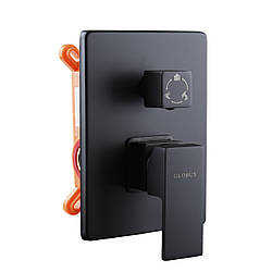 Змішувач для душу прихованого монтажу на 3 споживача Globus Lux SMART GSM-305-BB Чорний матовий