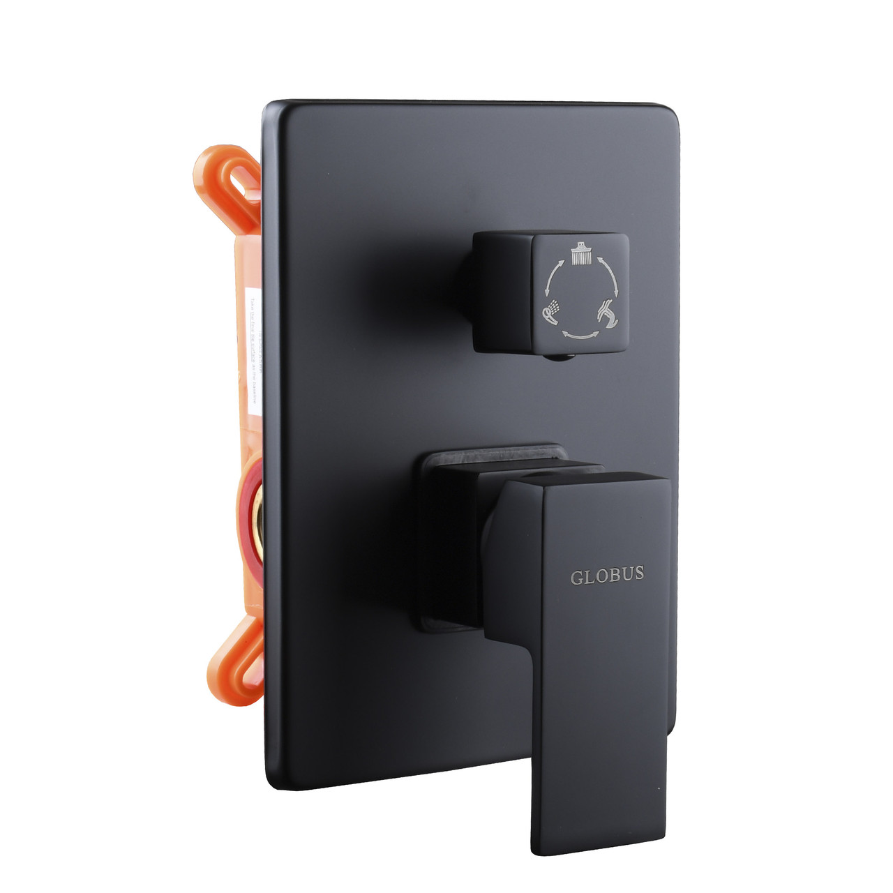 Змішувач для душу прихованого монтажу на 3 споживача Globus Lux SMART GSM-305-BB Чорний матовий, фото 1