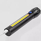 Ручний акумуляторний ліхтар Flashlight C62, cob+led, фото 6