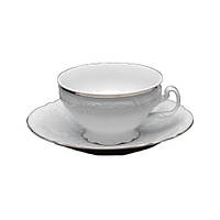 Набір чайний Thun Bernadotte (Обводка платина) на 6 персон 12 предметів 205 мл d10 см h6 см порцеляна (311021М см)