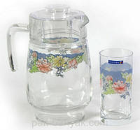 Набор для воды Luminarc Florine (кувшин 1,6л+ стакани 270мл-6шт) 7 предметов стекло (6831С)