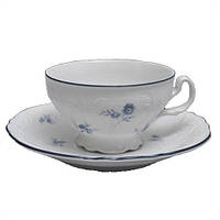 Набір чайний Thun Bernadotte (Синя квітка) на 6 персон 12 предметів 240 мл d10 см h6 см порцеляна (6452071)