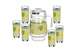 Набір для води Luminarc Poeme Anis (глечик 1,6 л+ стакани 270мл-6шт) 7 предметів скло (2766D)