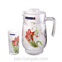 Набір для води Luminarc Iris (глечик 1,6 л+ стакани 270мл-6шт) 7 предметів скло (4888)