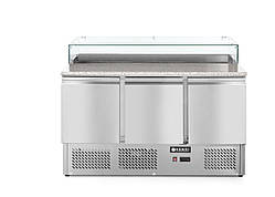 Стіл холодильний Hendi з гранітною стільницею та вітриною 136х70 см h112 см (232873)