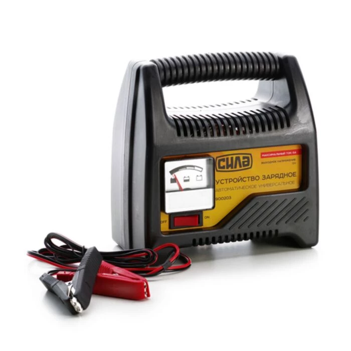 Зарядний для автомобільних акумуляторів 6 А — 12 V "СИЛА" 900203, фото 1