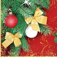 Серветка Марго Святкова гілочка 3 шарі 20 штук 33х33 см (640452/4)