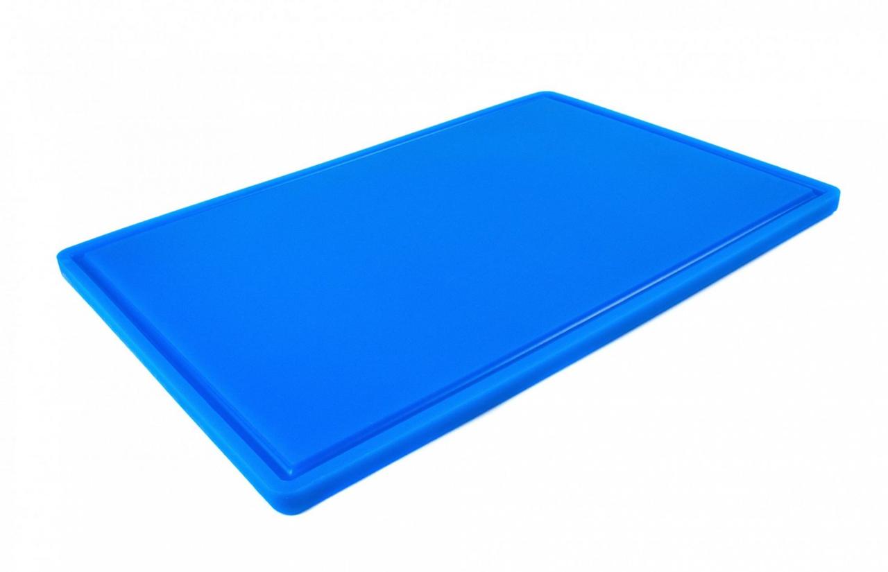 Дошка кухонна One Chef синя з жолобом 60х40 см h1,8 см hdpe (поліетилен високої щільності) (113003)
