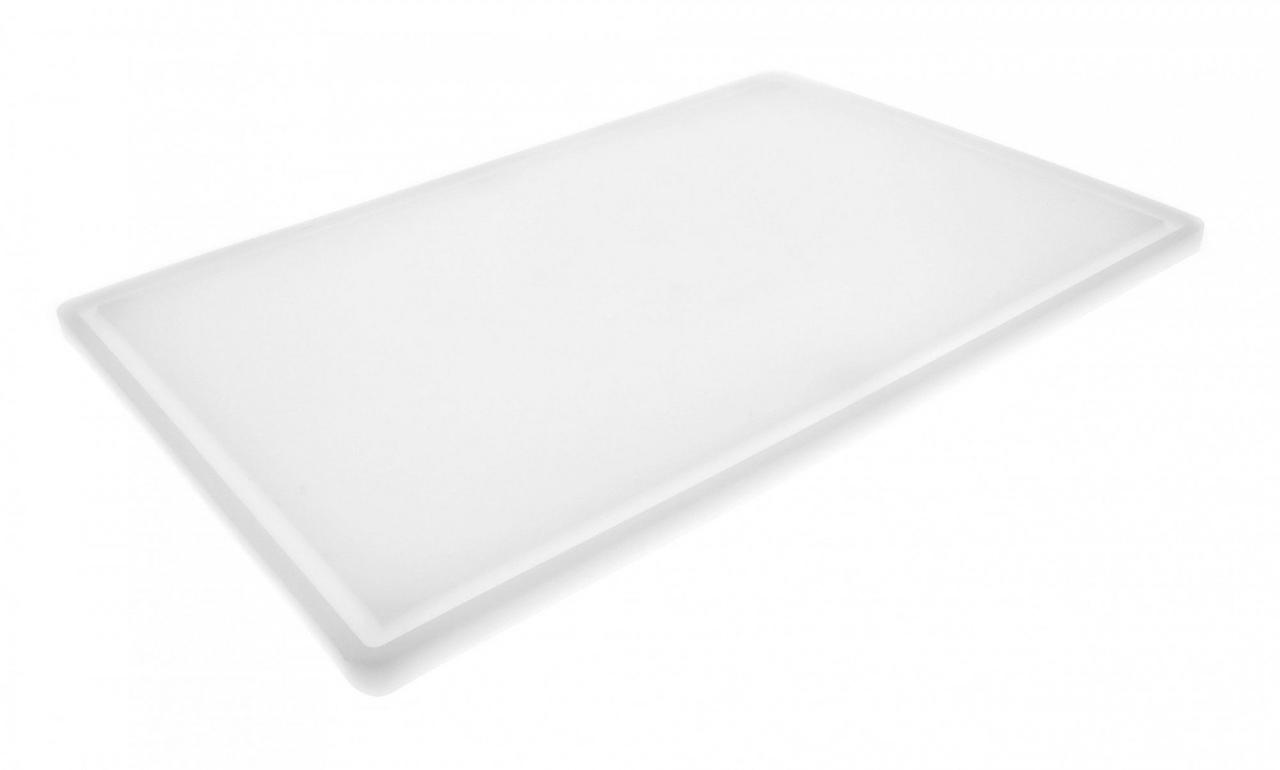 Дошка кухонна One Chef біла з жолобом 60х40 см h1,8 см hdpe (поліетилен високої щільності) (113004)