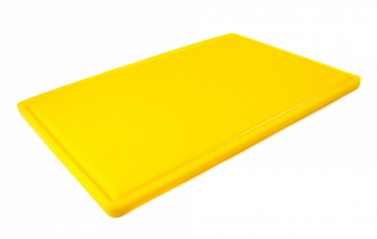 Дошка кухонна One Chef жовта з жолобом 60х40 см h1,8 см hdpe (поліетилен високої щільності) (113005)