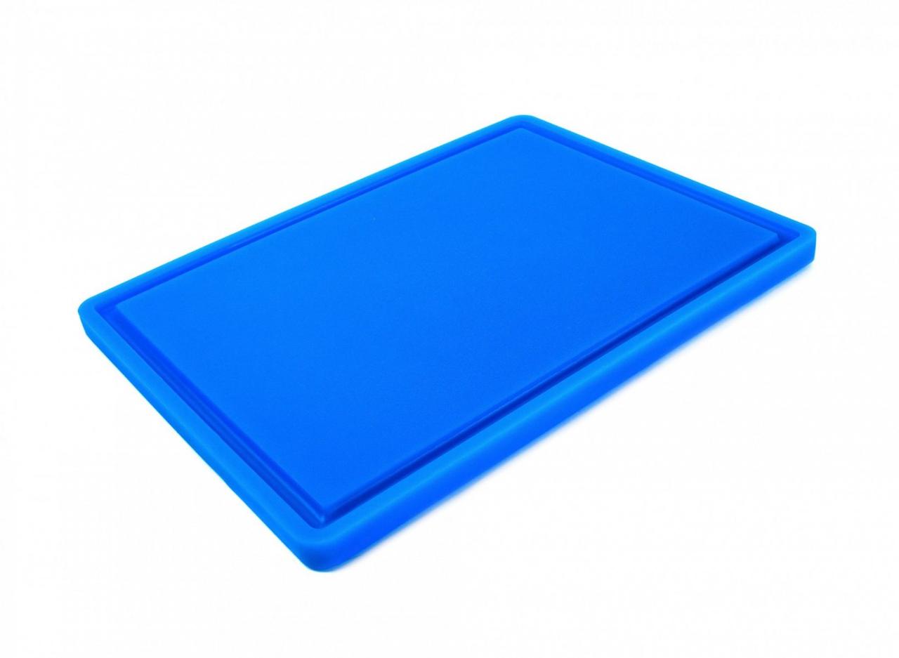 Дошка кухонна One Chef синя з жолобом 40х30 см h1,8 см hdpe (поліетилен високої щільності) (113015)