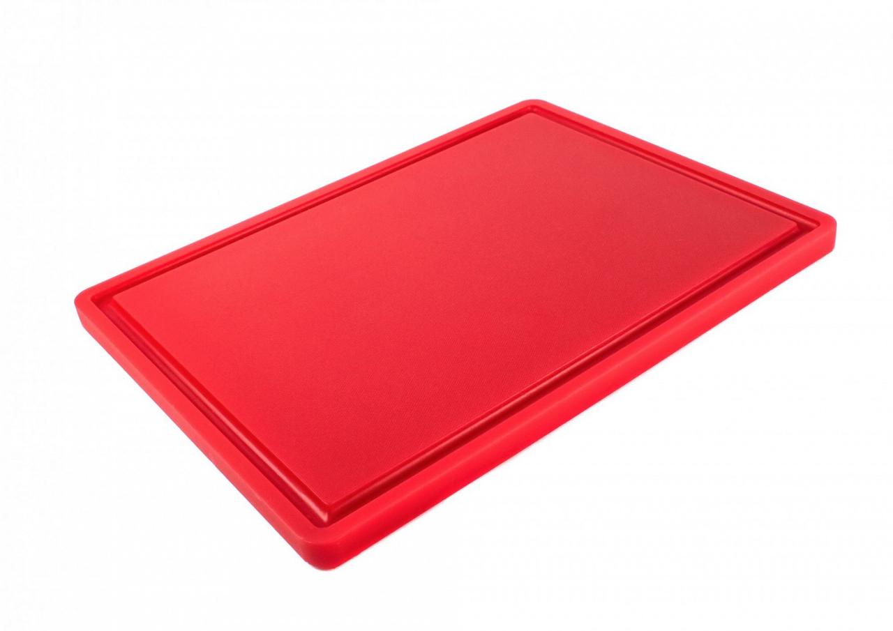 Дошка кухонна One Chef червона з жолобом 40х30 см h1,8 см hdpe (поліетилен високої щільності) (113013)