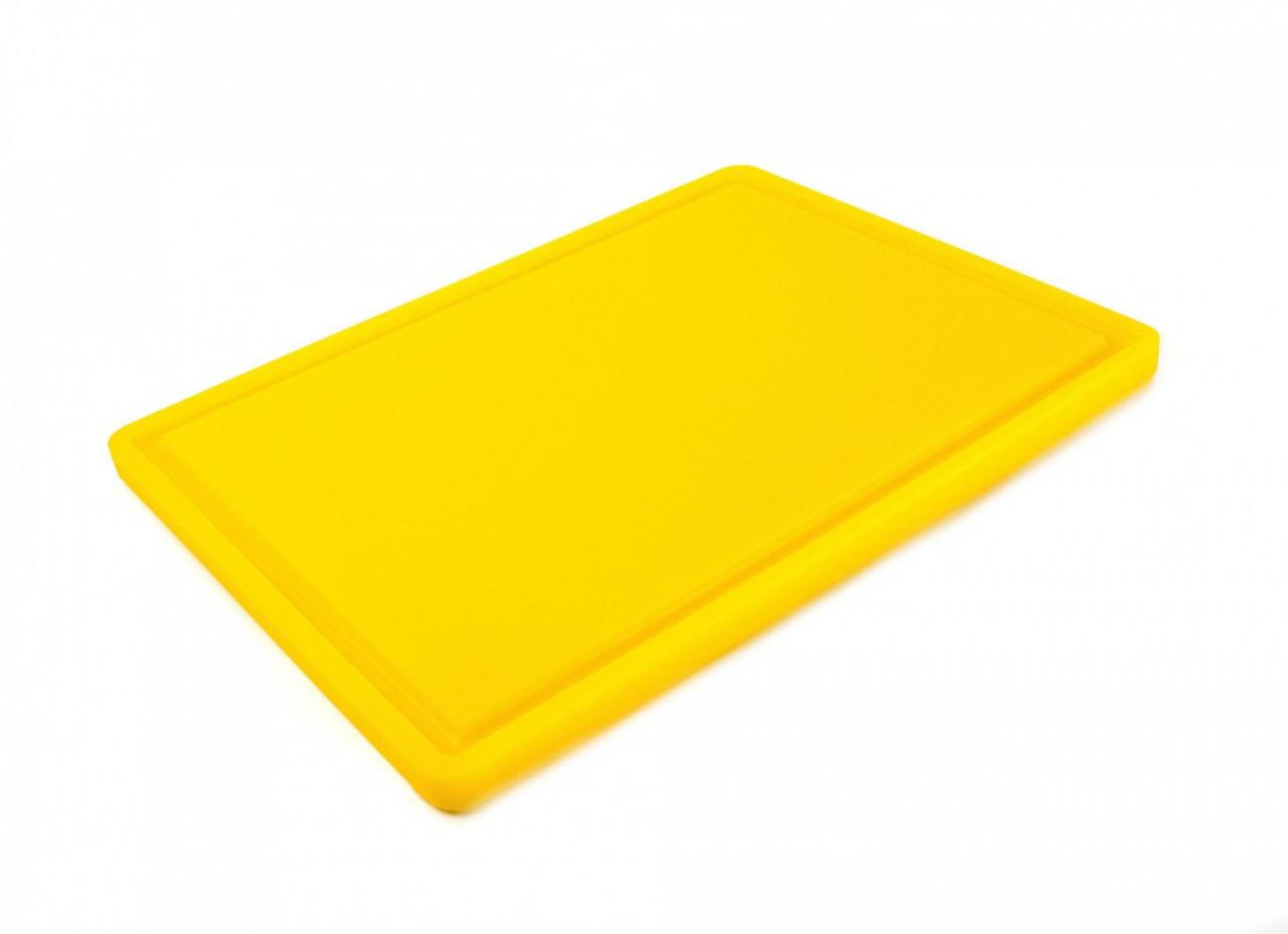 Дошка кухонна One Chef жовта з жолобом 40х30 см h1,8 см hdpe (поліетилен високої щільності) (113017)