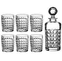 Набір для віскі Bohemia Diamond (графин 700мл+ стакани 230мл-6шт) 7 предметів богемське скло
