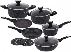 Набір посуду Edenberg 12 предметів алюміній із мармуровим покриттям (5615 EB)