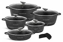 Набір посуду Edenberg 12 предметів алюміній із мармуровим покриттям (12912 EB)