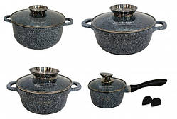 Набір посуду Edenberg 10 предметів алюміній із мармуровим покриттям (8010 EB)