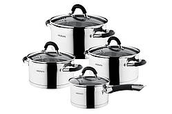 Набір посуду Ardesto Gemini Monza 8 предметів неіржавка (AR1908GGS)