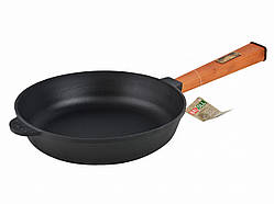 Сковорода Brizoll Оптима з дерев'яною ручкою d28 см h5,5 см чавун (02840-Р)