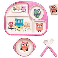 Набір для дітей Eco Frendly Сова 5 предметів бамбук (2773-11)