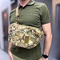 Сумка тактична з ременем через плече, Cordura, Мультикам, Yakeda, підсумок тактичний з ременем через плече