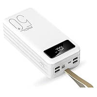 Павербанк ACL pw-44 50000 mAh, белый цвет, ACL Power Bank 50000 mAh, повербанк 50000mAh с фонариком