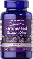 Puritans Pride, Grapeseed Extract 100 мг (200 капс.), экстракт виноградных косточек, GSE