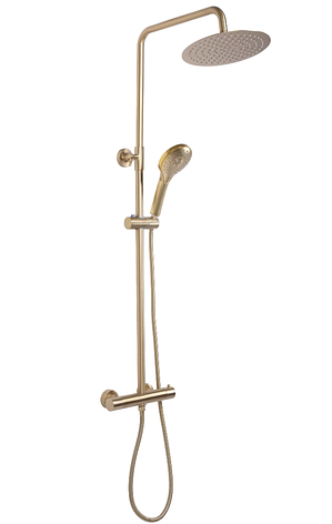 Душовий гарнітур REA VINCENT BRUSHED GOLD матове золото з термостатом, фото 1