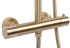 Душовий гарнітур REA VINCENT BRUSHED GOLD матове золото з термостатом, фото 3